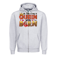 Heather Grey on this day a queen was born Zipper Hoodie - NancyCooperArtShop