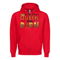 Red on this day a queen was born Zipper Hoodie - NancyCooperArtShop