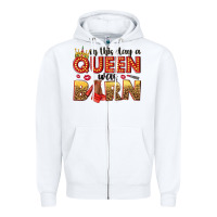 White on this day a queen was born Zipper Hoodie - NancyCooperArtShop