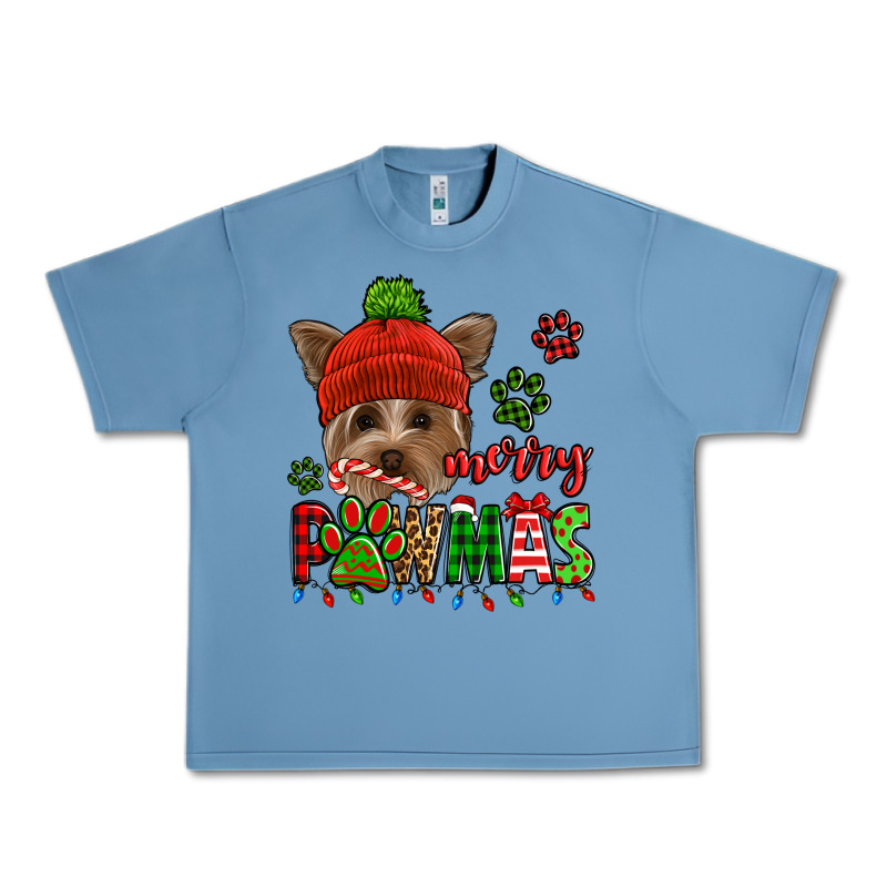 Merry Pawmas Christmas Yorkie Urban Heavy Tee by Jasminsmagicworld | Teevron