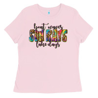 Bubblegum Pink boat waves sun rays lake days Ladies Tee - texasbilliewilder