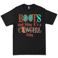 Black boots and bling its a cowgirl thing Premium Tee - texasbilliewilder
