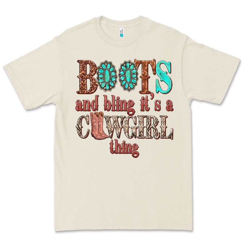 Boots And Bling Its A Cowgirl Thing Premium Tee by texasbilliewilder | Teevron