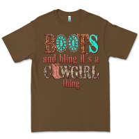 Cacao boots and bling its a cowgirl thing Premium Tee - texasbilliewilder