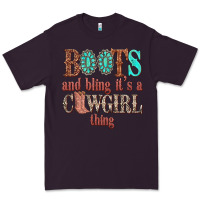 Plum boots and bling its a cowgirl thing Premium Tee - texasbilliewilder