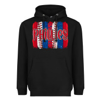 Black phillies baseball team spirit brushstrokes Heavyweight Hoodie - Artiststas