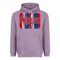 Lavender phillies baseball team spirit brushstrokes Heavyweight Hoodie - Artiststas