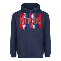 Navy phillies baseball team spirit brushstrokes Heavyweight Hoodie - Artiststas