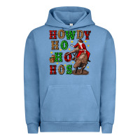Pigment Pebble Blue howdy ho ho hos christmas Urban Hoodie - CowGirlArtShop