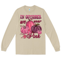 Mushroom In october we wear pink Long Sleeve Tee - NancyCooperArtShop