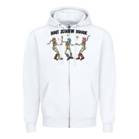 White boot scctin' boogie Zipper Hoodie - MaliasSmallBusiness