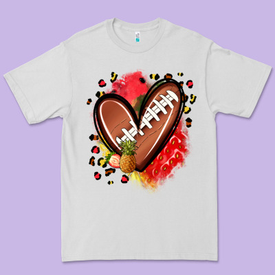Fruits And Football Heart Premium Tee Designed By Zillion Design Studio