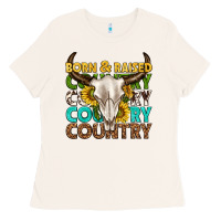 Bone born and raised country western Ladies Tee - texasbilliewilder
