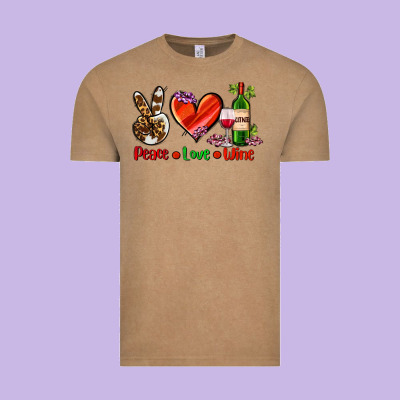 Peace Love Wine Vintage Tee Designed By Adodesignshop