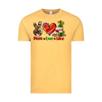 Vintage Mustard peace love wine Vintage Tee - AdoDesignShop