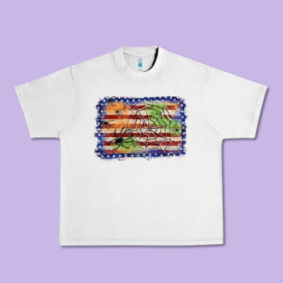 American Flag Halloween Background Urban Heavy Tee Designed By Jahusdesignshop