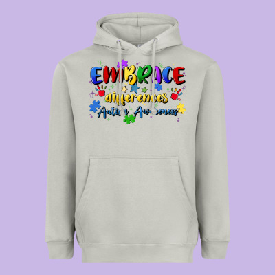 Embrace Differences Heavyweight Hoodie Designed By Artiststas