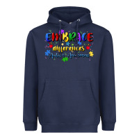Navy embrace differences Heavyweight Hoodie - Artiststas