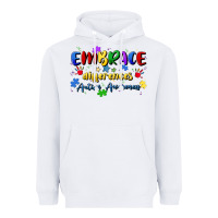 White embrace differences Heavyweight Hoodie - Artiststas