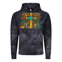 Cloud Black Fall Gemstone Cross Vintage Hoodie - RanaPortraitStore