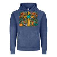 Vintage Denim Fall Gemstone Cross Vintage Hoodie - RanaPortraitStore