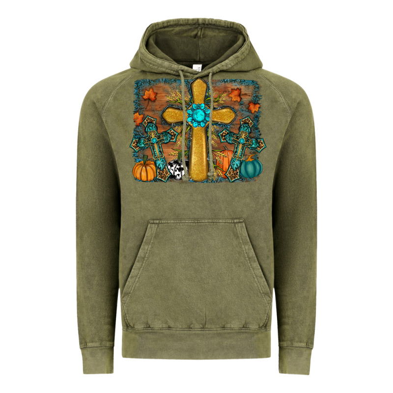 Fall Gemstone Cross Vintage Hoodie by RanaPortraitStore | Teevron