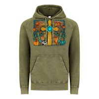 Vintage Olive Fall Gemstone Cross Vintage Hoodie - RanaPortraitStore