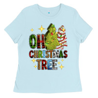 Baby Blue Oh Christmas tree Christmas cake Ladies Tee - RanaPortraitStore