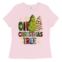 Bubblegum Pink Oh Christmas tree Christmas cake Ladies Tee - RanaPortraitStore