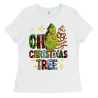 White Oh Christmas tree Christmas cake Ladies Tee - RanaPortraitStore