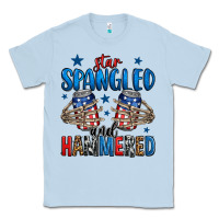 Dusty Blue star spangled and hammered skeleton hand Classic Tee - Jasminsmagicworld