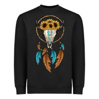 Black dreamer catcher bull skull Heavyweight Sweatshirt - JahusDesignShop