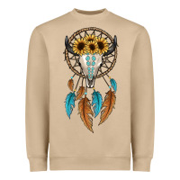 Dreamer Catcher Bull Skull Heavyweight Sweatshirt | Teevron