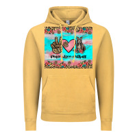 Vintage Mustard peace love pitbull Vintage Hoodie - JahusDesignShop
