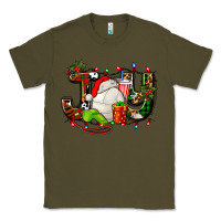 Army Green joy with volleyball and santa's hat Classic Tee - AdoDesignShop