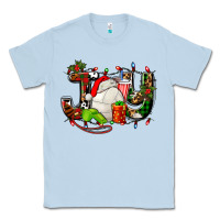 Dusty Blue joy with volleyball and santa's hat Classic Tee - AdoDesignShop