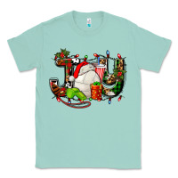 Seafoam joy with volleyball and santa's hat Classic Tee - AdoDesignShop