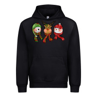 Black christmas reindeer polar bear snowman Urban Hoodie - CowGirlArtShop