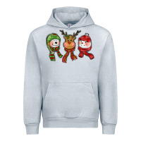 Heather Grey christmas reindeer polar bear snowman Urban Hoodie - CowGirlArtShop