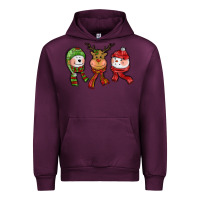 Mauve Wine christmas reindeer polar bear snowman Urban Hoodie - CowGirlArtShop