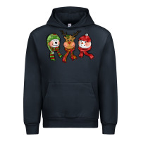 Navy christmas reindeer polar bear snowman Urban Hoodie - CowGirlArtShop
