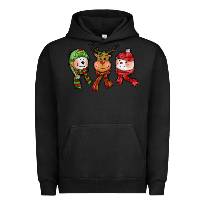 Christmas Reindeer Polar Bear Snowman Urban Hoodie by CowGirlArtShop | Teevron