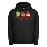Pigment Black christmas reindeer polar bear snowman Urban Hoodie - CowGirlArtShop
