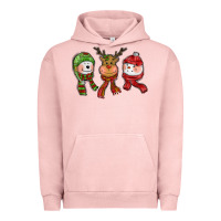 Pigment Salmon christmas reindeer polar bear snowman Urban Hoodie - CowGirlArtShop