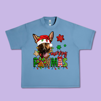 Merry Pawmas Christmas German Shepherd Urban Heavy Tee Designed By Jasminsmagicworld