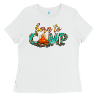 White born to camp Ladies Tee - texasbilliewilder