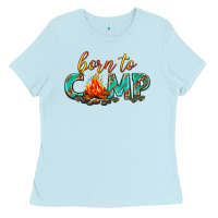 Baby Blue born to camp Ladies Tee - texasbilliewilder