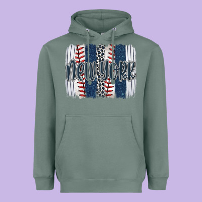 New York Baseball Team Spirit Brushstrokes Heavyweight Hoodie Designed By Artiststas