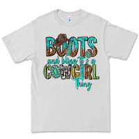 Dove Grey boots and bling its a cowgirl thing Premium Tee - texasbilliewilder