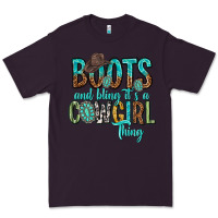 Plum boots and bling its a cowgirl thing Premium Tee - texasbilliewilder